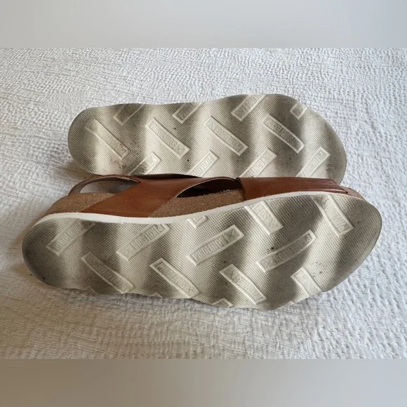 Pikolinos Mahon Wedge Sandal Womens Sz 8 EU 38 Brandy Brown Leather wedge - Picture 7 of 7